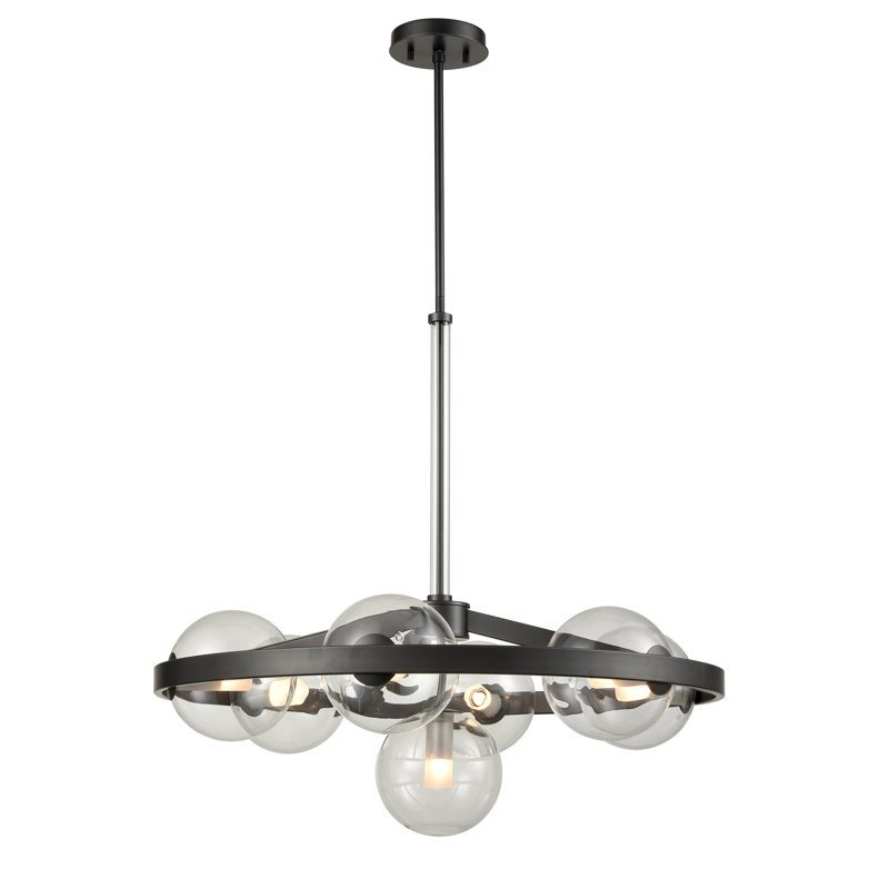 Lustre à niveaux 7 lumières unique Sumner, Transparent, Graphite