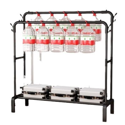 Double Rod Clothing Rack Heavy Duty Clothing Garment Rack W/ 4 Hooks For Bedroom