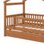Lit double en bois avec lit gigogne et structure de lit en bois avec toit et sécurité-341264056-341264063