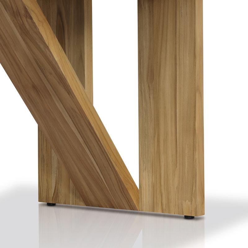 Narelle 107.75'' Natural Teak Rectangular Outdoor Dining Table