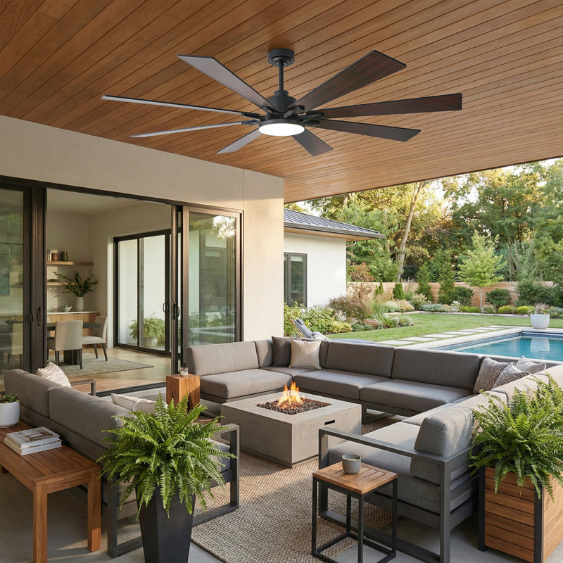 Vaczon 72" Smart Dimmable LED Ceiling Fan with 3CCT LED Lights, 6-Speed Reversible DC Motor, Timer, Remote and App Control