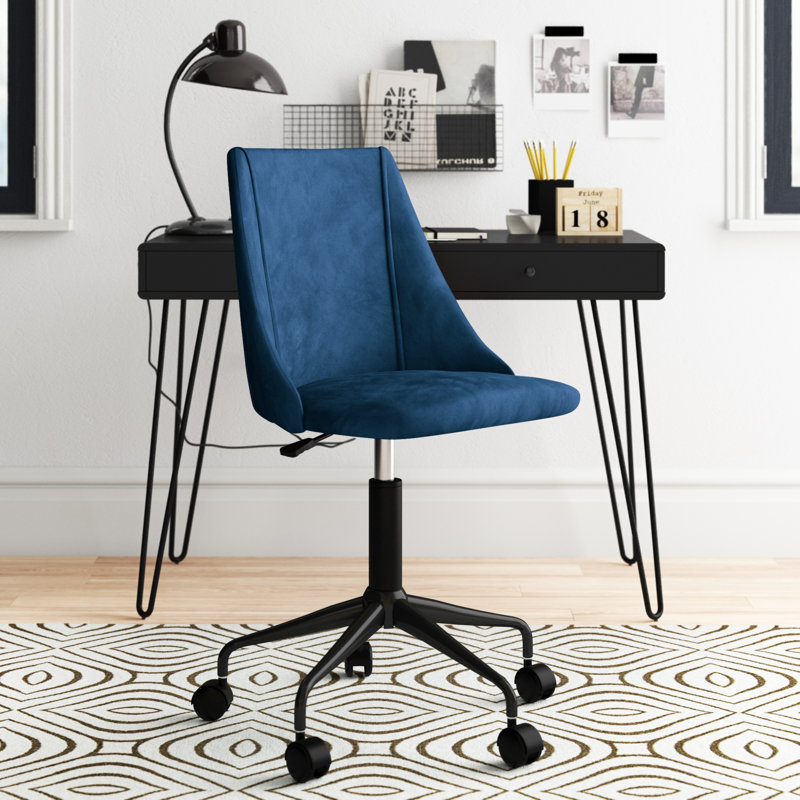 Jasmine Velvet Office Chair, Blue