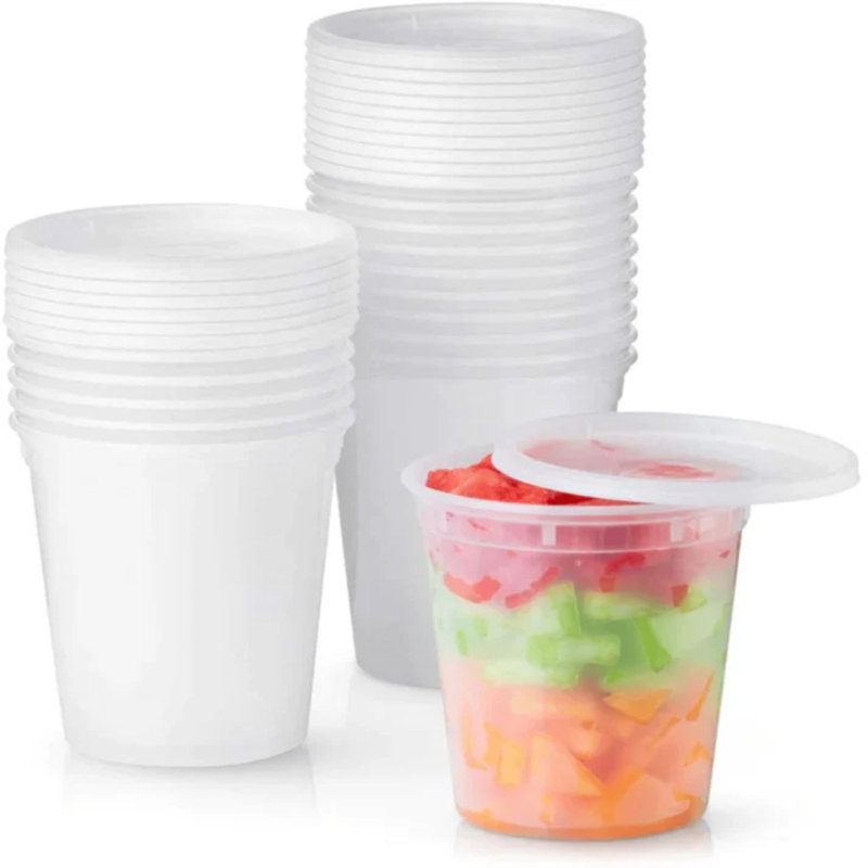BPA-Free Deli Food Storage Containers with Lids, Microwave & Freezer Safe, 32 oz, 48 Count