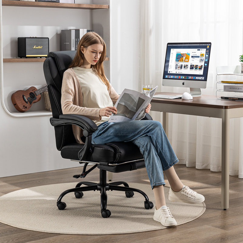Big And Tall Office Chair With Foot Rest Ergonomic Office Chair Home Office Desk Chairs Reclining