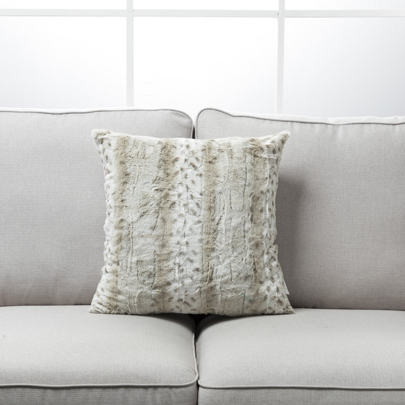 Housse de coussin en fausse fourrure seulement, Mélange de duvet