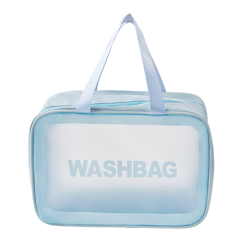 PU Leather；Polyester；PVC；Nylon Zipper Makeup Organiser, Blue