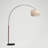 Mason 81" Modern Adjustable LED Arc Floor Lamp with Bronze Finish, Fabric Drum Shade, and Weighted Marble Base, Bulb Included-62954052