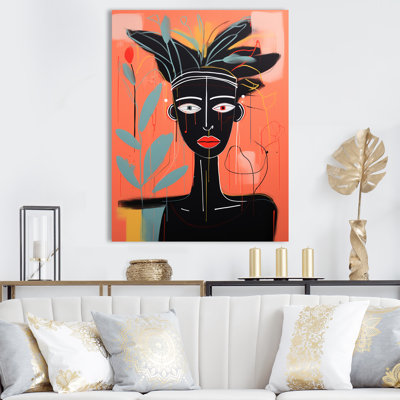 Rose, art traditionnel africain, Portrait I - femme afro-américaine, art mural