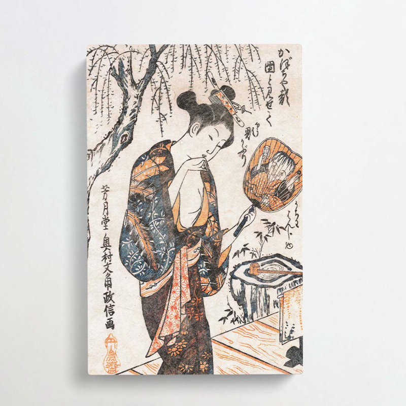 Woman In A Kimono by Okumura Masanobu - Wrapped Canvas, 50cm H x 35cm W x 3cm D