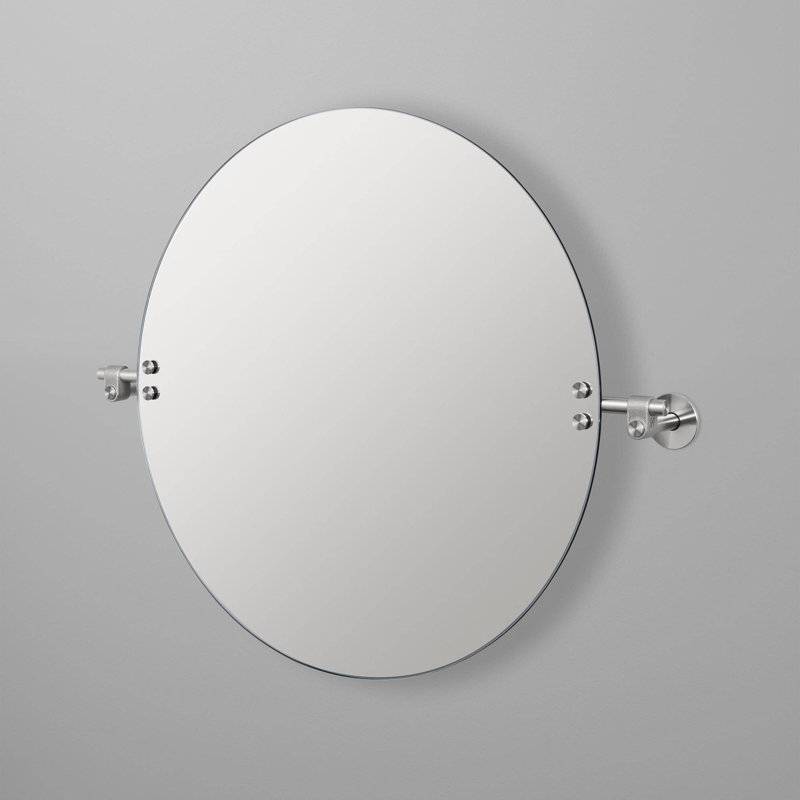 MIROIR / GRAND / FONTE / ACIER, Acier Inoxydable, 23,6 po x 28,94 po