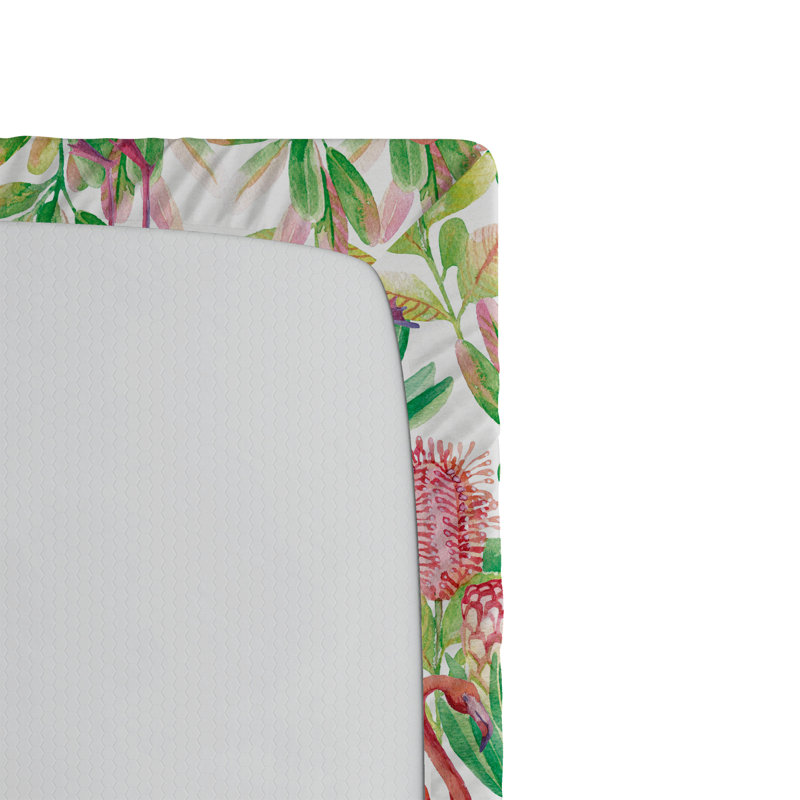 Twin Multicolor Microfiber Floral Fitted Sheet