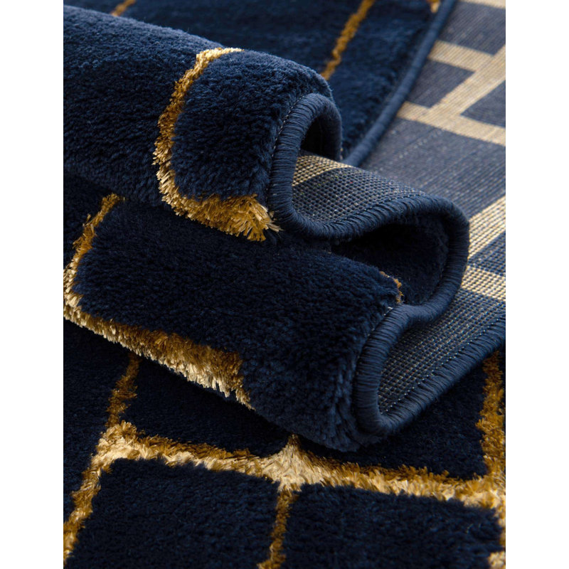 Tapis bleu marine Corando, Rectangle 7 pi 1 po x 10 pi