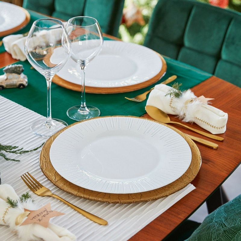 Luminis 22cm Tempered Glass Salad or Dessert Plate, Set of 6, White