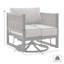 Chaise longue d'extérieur pivotante en aluminium noir avec coussins gris-525590797