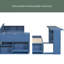 Lit de jour avec bureau amovible, tiroirs de rangement et table d'appoint hydraulique-2040446235-2040446239