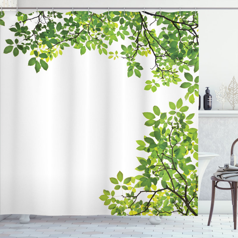 Shower Curtain with Hooks Included, 70" H x 69" W