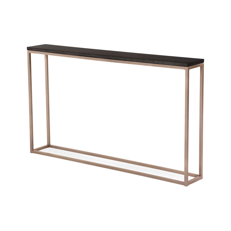 Chaplin 54'' Solid Wood Top Console Table, Argento Antico, Saddle