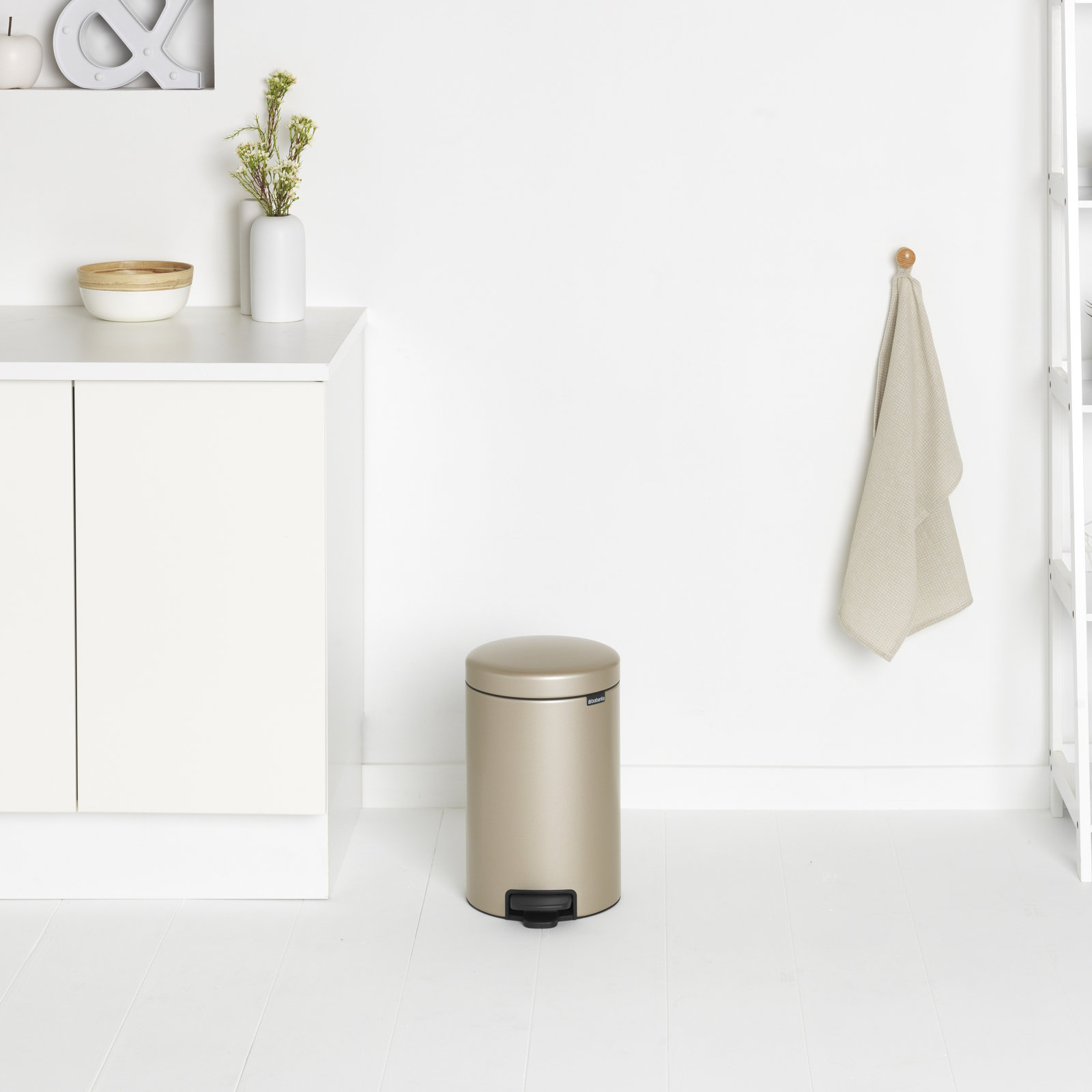 Brabantia Newicon 3.2gal Step-On Can, Metallic Gold