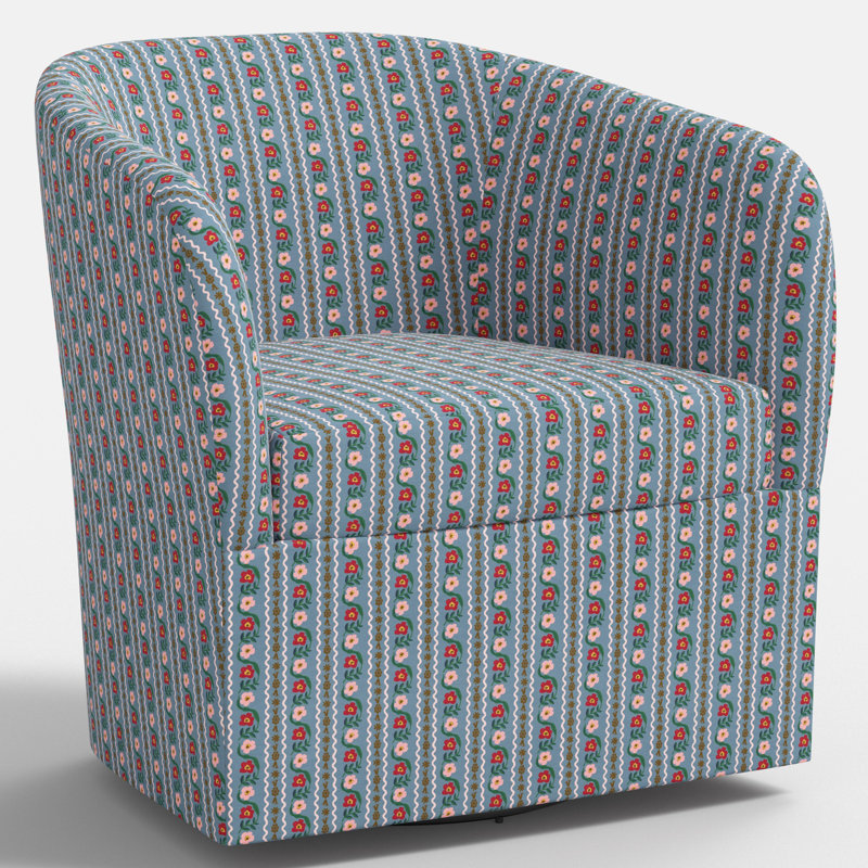Pembroke Swivel Chair In Delphine Slate, Delphine Slate