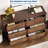 Brown 6 Drawer Dresser for Bedroom, Farmhouse Large Chest of Drawers with Metal Handles, Rustic Wooden Dresser for Living Room, Hallway