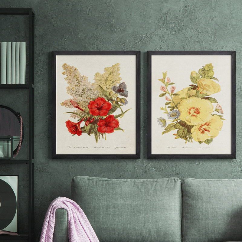 Antique Floral Bouquet V, toile encadrée de qualité supérieure - prête à être accrochée