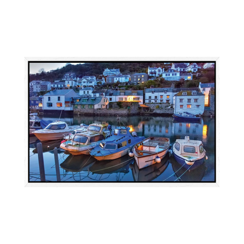 Polperro Boats by David Gardiner - Gallery-Wrapped Canvas Giclée on Canvas, 66.04 cm H x 45.72 cm W, White Framed