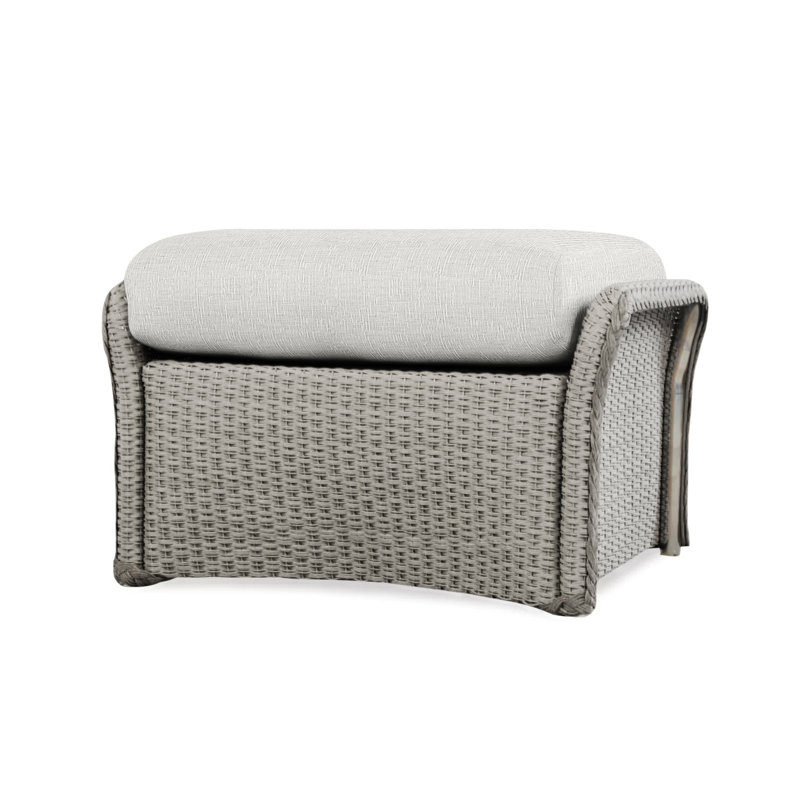 Weekend Retreat Outdoor Ottoman, Flagship Lapis Sunbrella®, Pewter