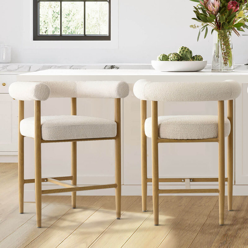 Ensemble de 2 tabourets de comptoir rembourrés 24 po avec accoudoirs (ensemble de 2)