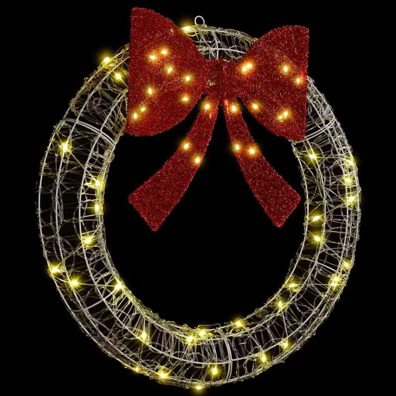 Faux Acrylic Wreath, Warm White, 76 cm x 76 cm