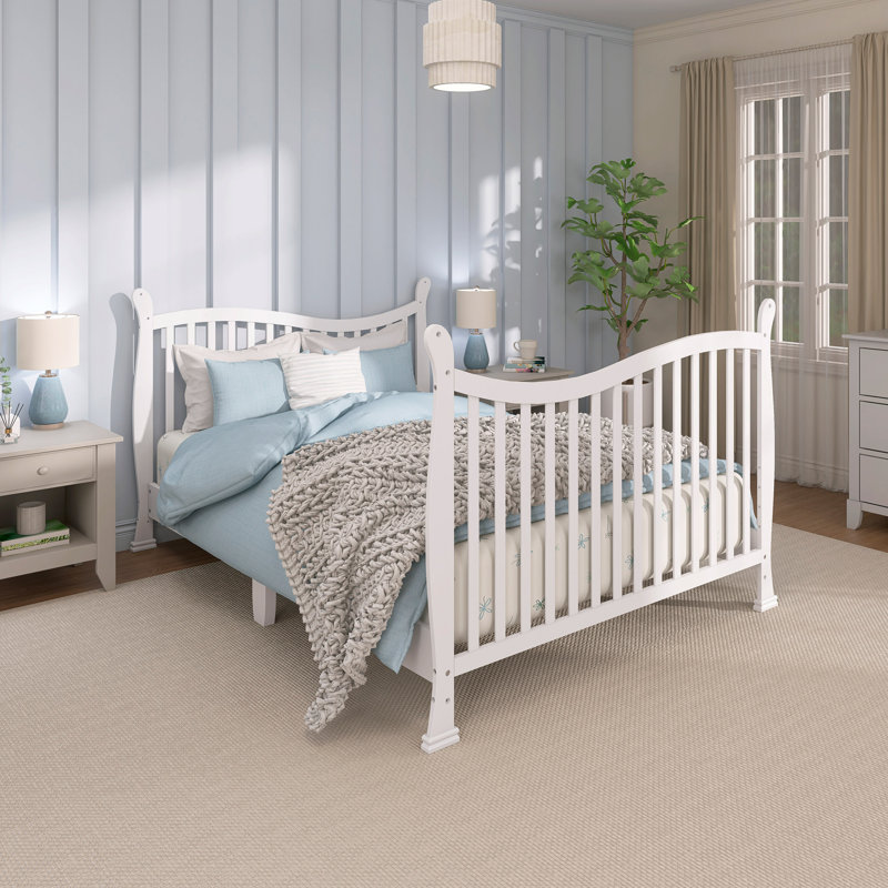 Lit de bébé convertible 7-en-1 Violet, Blanc