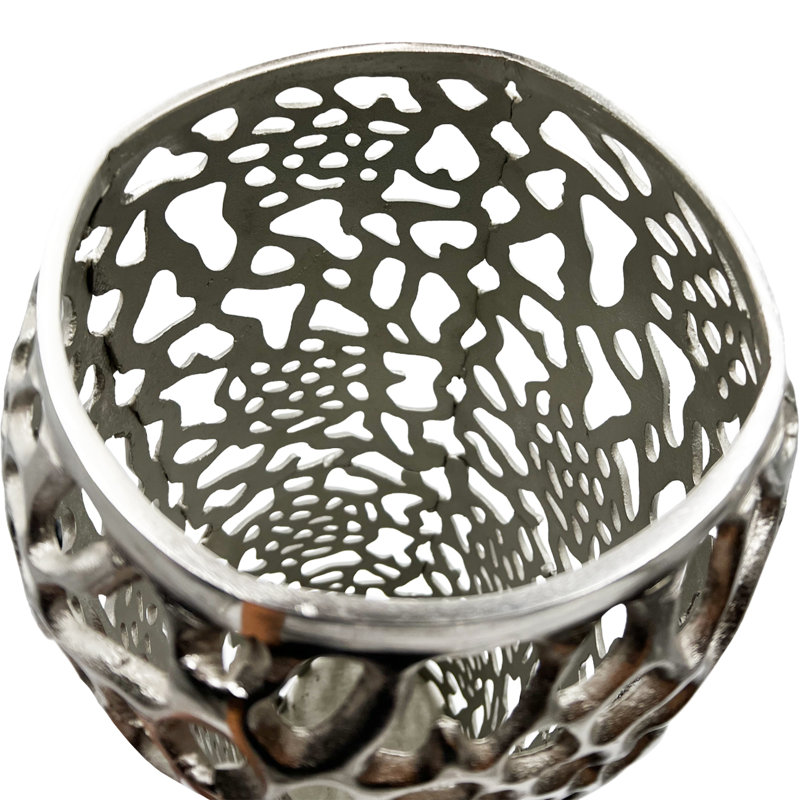 Baltique Aluminum Jar 1, 25" H x 11" W x 11" D, Silver