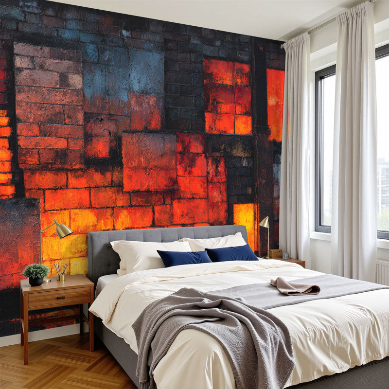 Papier peint brique adhésif mural Mystical Brick, L 144 po x l 100 po