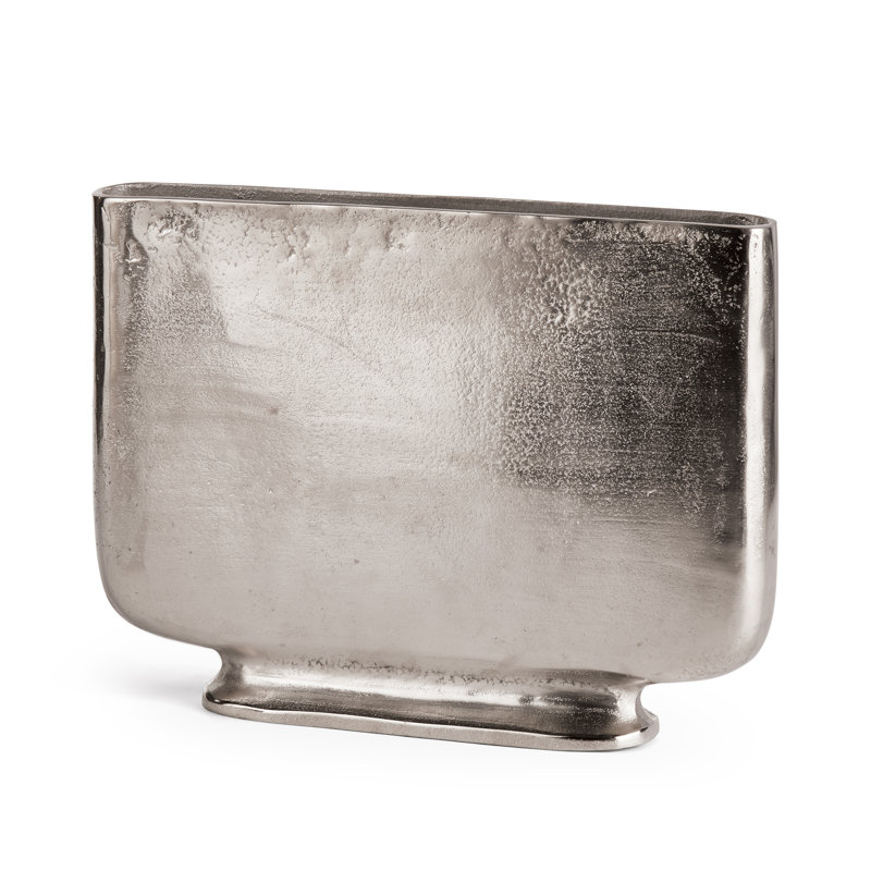 Naizeth Aluminum Table Vase, 11.5" H x 15.75" W x 3" D, Silver