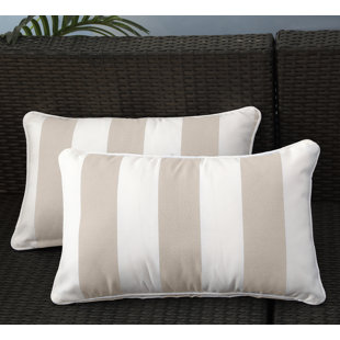 Coussin décoratif à rayures pour l'intérieur et l'extérieur (Ensemble de 2)