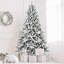 Arbre de Noël floqué avec support en métal-1733558888