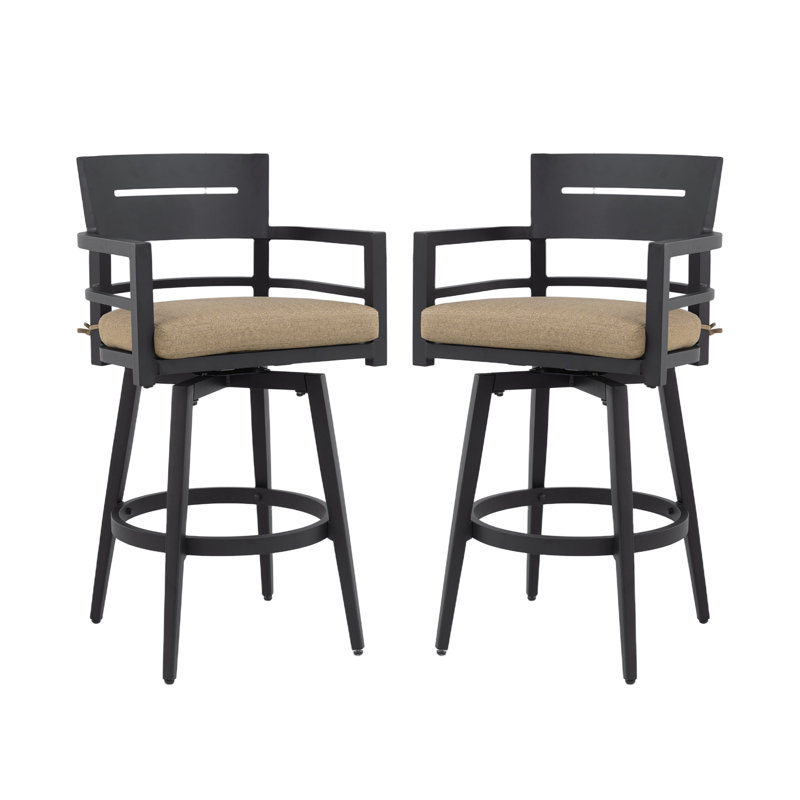Chaises de bar pivotantes 2 pièces Modern Modern, Brun