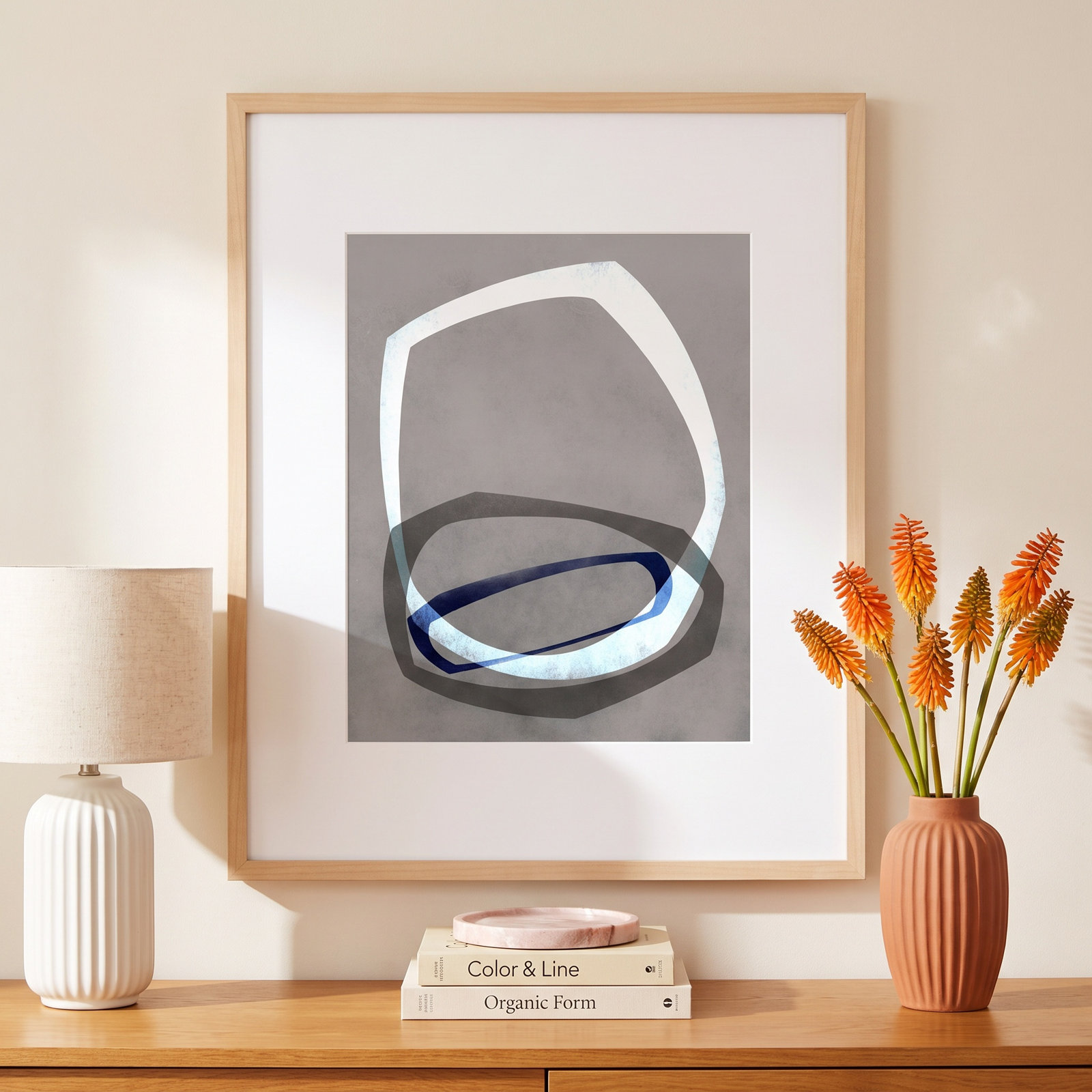Dillion "Link 4" Painting by Jacques Pilon, 38" H x 30" W, Maple