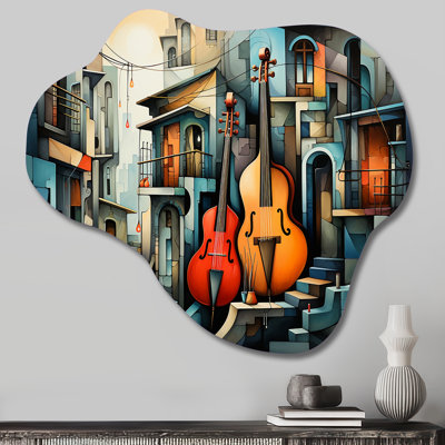 «Cubism Music Forms V - Cloud Cubism», art mural en métal, reproduction de sculpture murale asymétrique