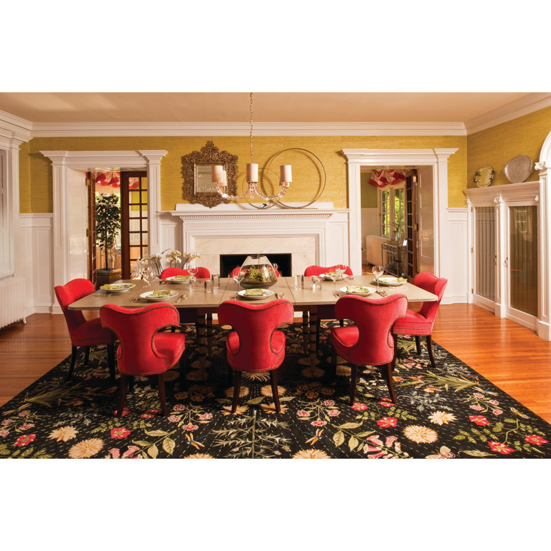 Classic Hand Knotted Floral Area Rug, Rectangle 5' x 7'