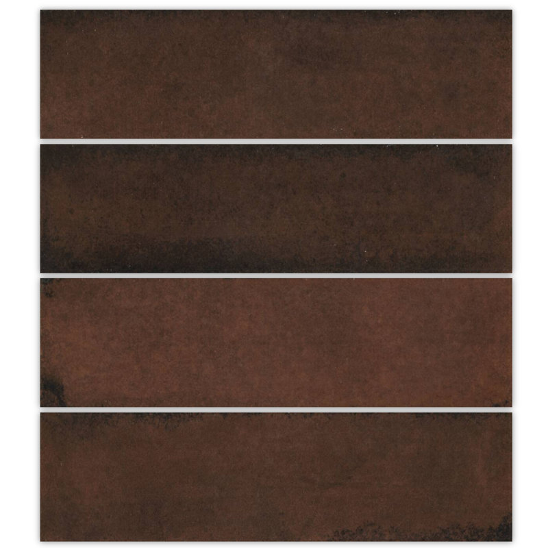 Artifact 2.5 in. x 9 in. Handmade-Look Porcelain Wall Tile (8.10 Sq. Ft. / Case), Marsala