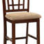 Chaises en bois massif à hauteur de comptoir rembourrées (ensemble de 2)