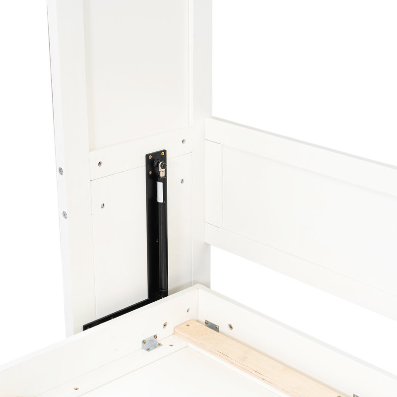 Lit double en beige avec 2 tiroirs, structure en bois de pin, pliable pour économiser de l'espace, rangement fiable, créer un petit appartement
