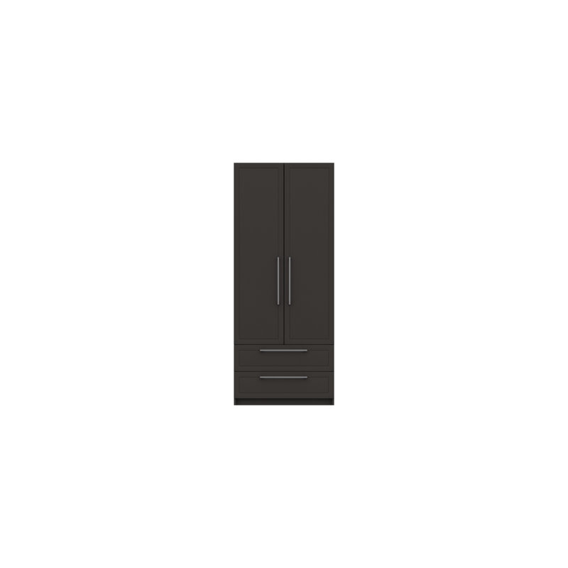 Allenna 2 Door Manufactured Wood Wardrobe, Graphite Gloss