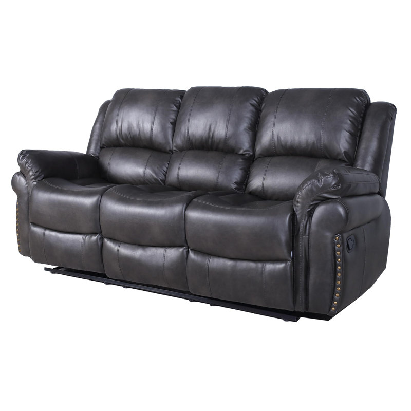 Sarahlynn Faux Leather Recliner, Gray Faux Leather