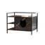 Armoire à litière multifonctionnelle Alira pour chat avec plateau amovible et rangement