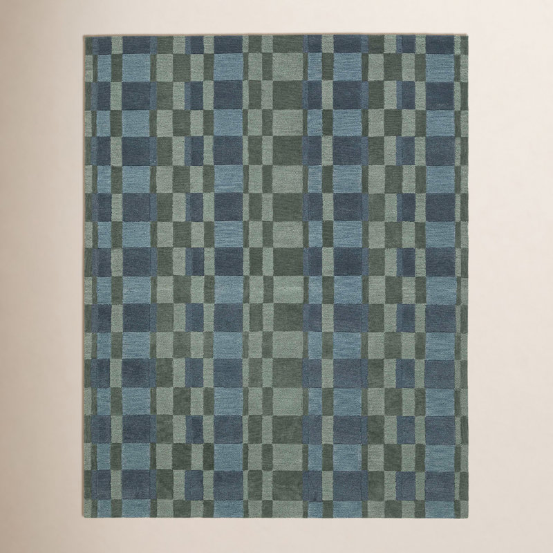 Gemo Hand Tufted Wool Indoor Rug, Rectangle 5' x 8'