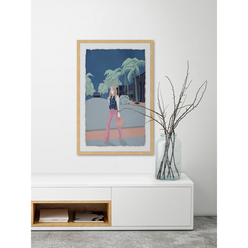 Palm Fashion - Single Picture Frame Print, 30 cm H x 20 cm W x 3.81 cm D, Natural Framed
