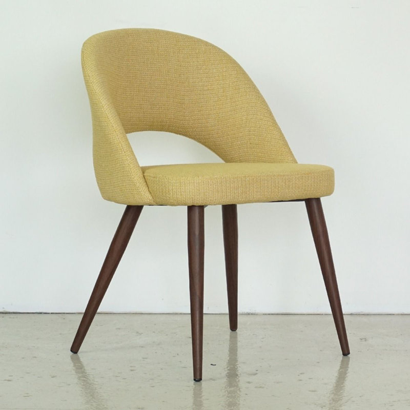 Chaise d'appoint en tissu Albeiro, Noyer, Gingembre
