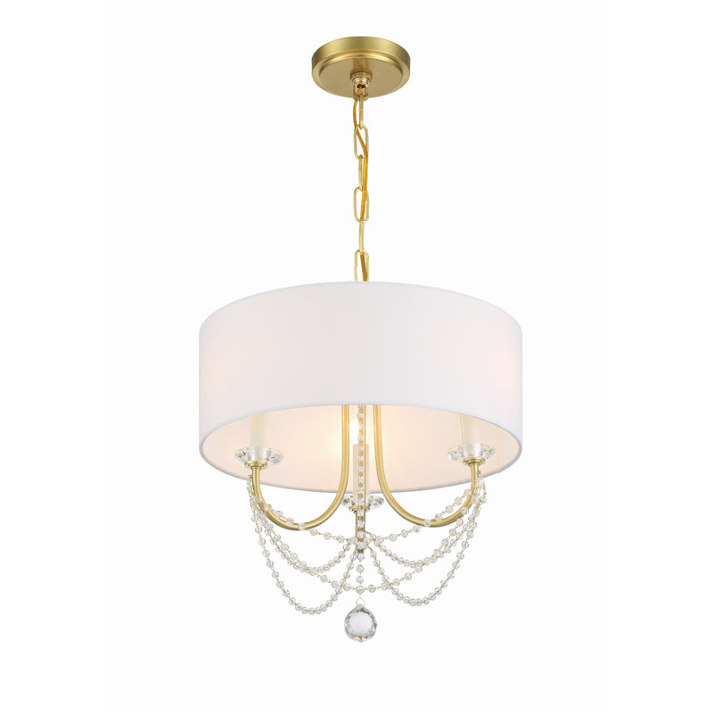 Lustre tambour 3 lumières Paradiso, Bronze/Doré