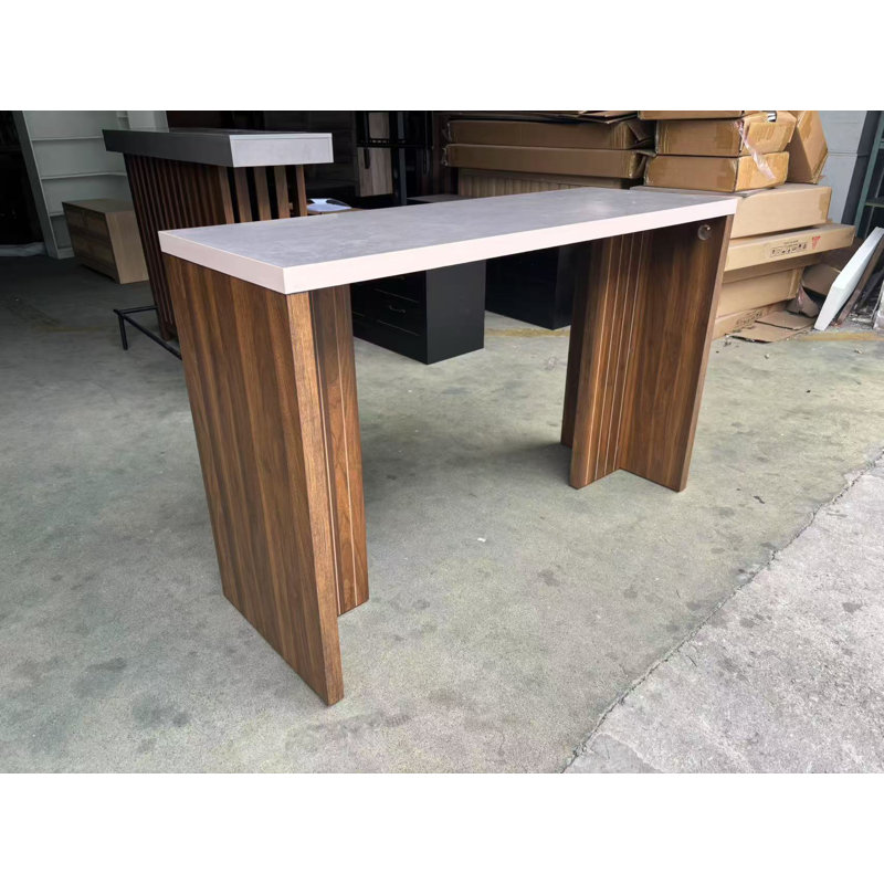 Mini table de bar avec repose-pieds, armoire à café moderne, Blanc